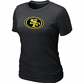 San Francisco 49ers Neon Logo Charcoal Women's Black T-shirt,baseball caps,new era cap wholesale,wholesale hats