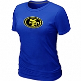 San Francisco 49ers Neon Logo Charcoal Women's Blue T-shirt,baseball caps,new era cap wholesale,wholesale hats