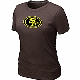 San Francisco 49ers Neon Logo Charcoal Women's Brown T-shirt,baseball caps,new era cap wholesale,wholesale hats