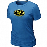 San Francisco 49ers Neon Logo Charcoal Women's L.blue T-shirt,baseball caps,new era cap wholesale,wholesale hats