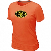 San Francisco 49ers Neon Logo Charcoal Women's Orange T-shirt,baseball caps,new era cap wholesale,wholesale hats