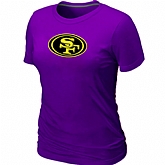 San Francisco 49ers Neon Logo Charcoal Women's Purple T-shirt,baseball caps,new era cap wholesale,wholesale hats