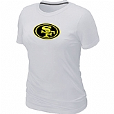 San Francisco 49ers Neon Logo Charcoal Women's White T-shirt,baseball caps,new era cap wholesale,wholesale hats
