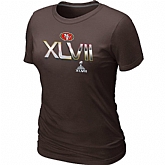 San Francisco 49ers Super Bowl XLVII On Our Way Brown Women's T-Shirt,baseball caps,new era cap wholesale,wholesale hats