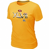 San Francisco 49ers Super Bowl XLVII On Our Way Yellow Women's T-Shirt,baseball caps,new era cap wholesale,wholesale hats