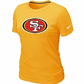 San Francisco 49ers Yellow Women's Logo T-Shirt,baseball caps,new era cap wholesale,wholesale hats