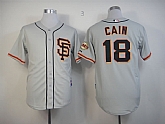 San Francisco Giants #18 Matt Cain 2013 Gray SF Jerseys,baseball caps,new era cap wholesale,wholesale hats