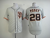 San Francisco Giants #28 Buster Posey 2013 Gray SF Jerseys,baseball caps,new era cap wholesale,wholesale hats