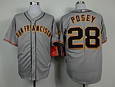 San Francisco Giants #28 Buster Posey Gray Jerseys,baseball caps,new era cap wholesale,wholesale hats