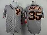 San Francisco Giants #35 Crawford Gray SF Cool Base Jerseys,baseball caps,new era cap wholesale,wholesale hats