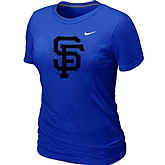 San Francisco Giants Heathered Blue Nike Women's Blended T-Shirt,baseball caps,new era cap wholesale,wholesale hats
