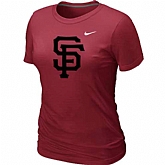 San Francisco Giants Heathered Red Nike Women's Blended T-Shirt,baseball caps,new era cap wholesale,wholesale hats