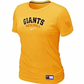 San Francisco Giants Nike Women's Yellow Short Sleeve Practice T-Shirt,baseball caps,new era cap wholesale,wholesale hats