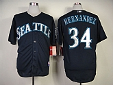 Seattle Mariners #34 Hernandez 2014 Navy Blue Jerseys,baseball caps,new era cap wholesale,wholesale hats