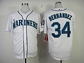 Seattle Mariners #34 Hernandez White Jerseys,baseball caps,new era cap wholesale,wholesale hats