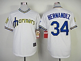 Seattle Mariners #34 Hernandez White Throwback Jerseys,baseball caps,new era cap wholesale,wholesale hats