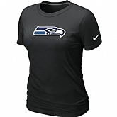 Seattle Seahawks Black Women's Logo T-Shirt,baseball caps,new era cap wholesale,wholesale hats