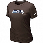 Seattle Seahawks Brown Women's Logo T-Shirt,baseball caps,new era cap wholesale,wholesale hats