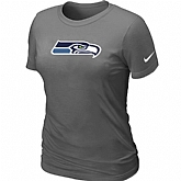 Seattle Seahawks D.Grey Women's Logo T-Shirt,baseball caps,new era cap wholesale,wholesale hats