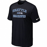 Seattle Seahawks Heart & Soul Black T-Shirt,baseball caps,new era cap wholesale,wholesale hats