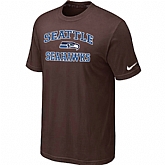Seattle Seahawks Heart & Soul Brown T-Shirt,baseball caps,new era cap wholesale,wholesale hats