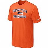 Seattle Seahawks Heart & Soul Orange T-Shirt,baseball caps,new era cap wholesale,wholesale hats