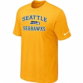 Seattle Seahawks Heart & Soul Yellow T-Shirt,baseball caps,new era cap wholesale,wholesale hats