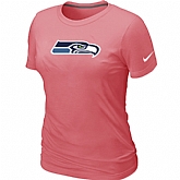 Seattle Seahawks Pink Women's Logo T-Shirt,baseball caps,new era cap wholesale,wholesale hats