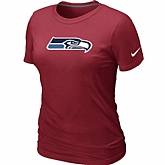 Seattle Seahawks Red Women's Logo T-Shirt,baseball caps,new era cap wholesale,wholesale hats