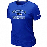 Seattle Seahawks Women's Heart & Soul Blue T-Shirt,baseball caps,new era cap wholesale,wholesale hats