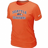 Seattle Seahawks Women's Heart & Soul Orange T-Shirt,baseball caps,new era cap wholesale,wholesale hats