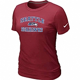 Seattle Seahawks Women's Heart & Soul Red T-Shirt,baseball caps,new era cap wholesale,wholesale hats