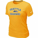 Seattle Seahawks Women's Heart & Soul Yellow T-Shirt,baseball caps,new era cap wholesale,wholesale hats