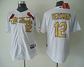 St. Louis Cardinals #12 Lance Berkman White With Golden Jerseys,baseball caps,new era cap wholesale,wholesale hats
