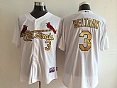 St. Louis Cardinals #3 Carlos Beltran White With Golden Jerseys,baseball caps,new era cap wholesale,wholesale hats
