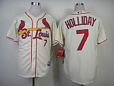St. Louis Cardinals #7 Holliday Cream Jerseys,baseball caps,new era cap wholesale,wholesale hats