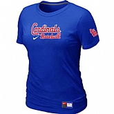 St. Louis Cardinals Nike Women's Blue Short Sleeve Practice T-Shirt,baseball caps,new era cap wholesale,wholesale hats
