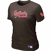 St. Louis Cardinals Nike Women's Brown Short Sleeve Practice T-Shirt,baseball caps,new era cap wholesale,wholesale hats