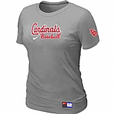 St. Louis Cardinals Nike Women's L.Grey Short Sleeve Practice T-Shirt,baseball caps,new era cap wholesale,wholesale hats