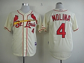 St.Louis Cardinals #4 Yadier Molina Cream Jerseys,baseball caps,new era cap wholesale,wholesale hats
