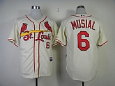 St.Louis Cardinals #6 Stan Musial Cream Throwback Jerseys,baseball caps,new era cap wholesale,wholesale hats