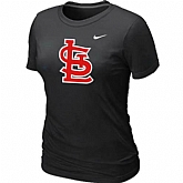 St.Louis Cardinals Heathered Black Nike Women's Blended T-Shirt,baseball caps,new era cap wholesale,wholesale hats