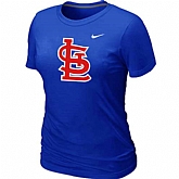St.Louis Cardinals Heathered Blue Nike Women's Blended T-Shirt,baseball caps,new era cap wholesale,wholesale hats