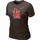 St.Louis Cardinals Heathered Brown Nike Women's Blended T-Shirt,baseball caps,new era cap wholesale,wholesale hats