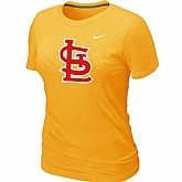 St.Louis Cardinals Heathered Yellow Nike Women's Blended T-Shirt,baseball caps,new era cap wholesale,wholesale hats