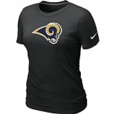 St.Louis Rams Black Women's Logo T-Shirt,baseball caps,new era cap wholesale,wholesale hats