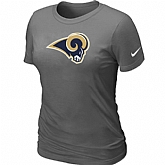 St.Louis Rams D.Grey Women's Logo T-Shirt,baseball caps,new era cap wholesale,wholesale hats