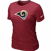 St.Louis Rams Red Women's Logo T-Shirt,baseball caps,new era cap wholesale,wholesale hats