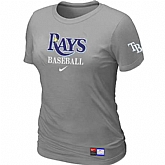 Tampa Bay Rays Nike Women's L.Grey Short Sleeve Practice T-Shirt,baseball caps,new era cap wholesale,wholesale hats
