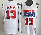 Team USA Basketball #13 Chris Mullin White Throwback Jerseys,baseball caps,new era cap wholesale,wholesale hats